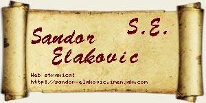 Šandor Elaković vizit kartica